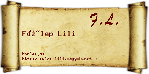 Fülep Lili névjegykártya